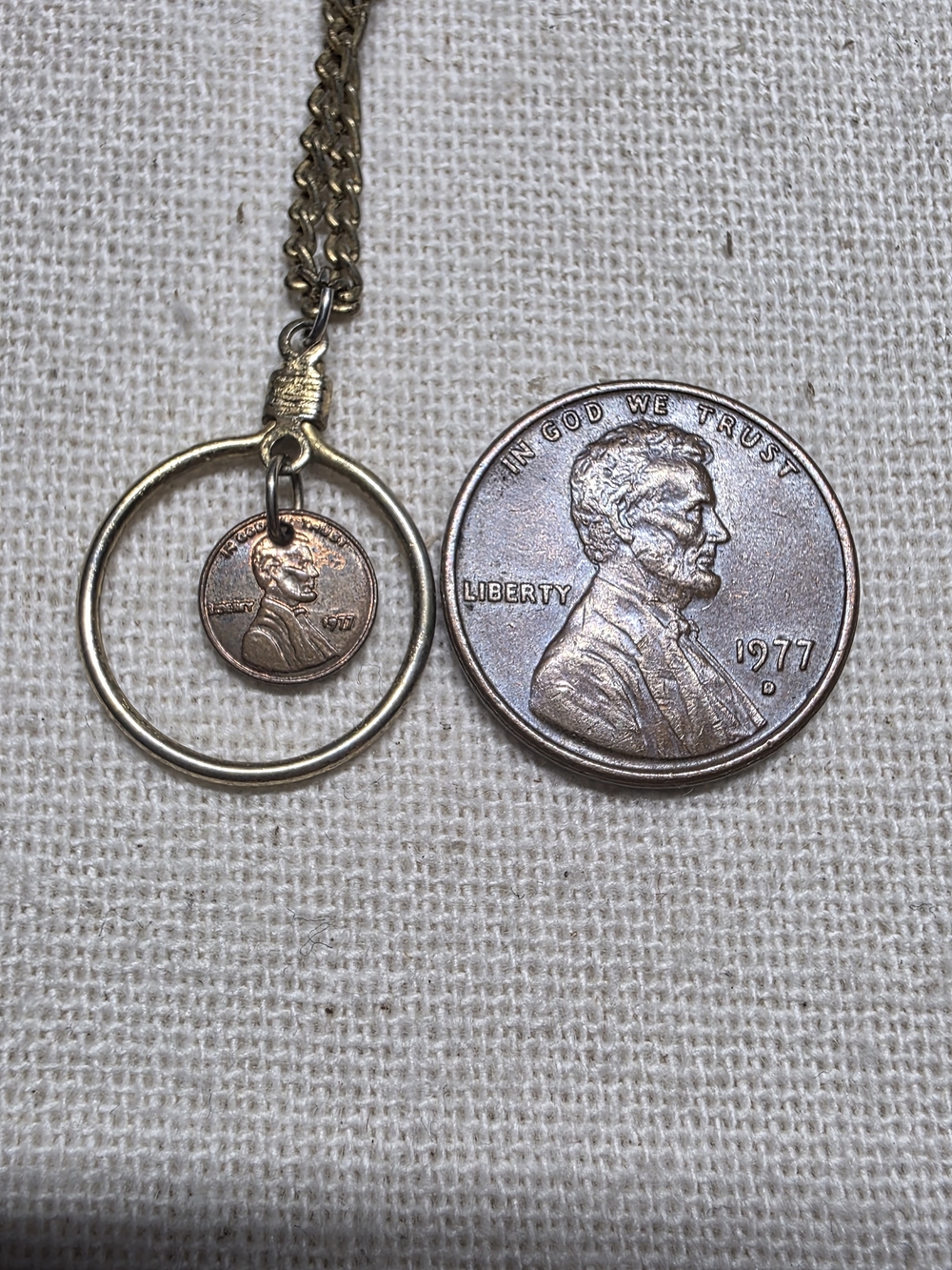 1977 mini penny pendant